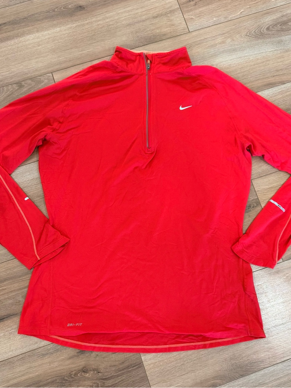 Nike Red Dri-FIT Quarter-Zip Performance Top